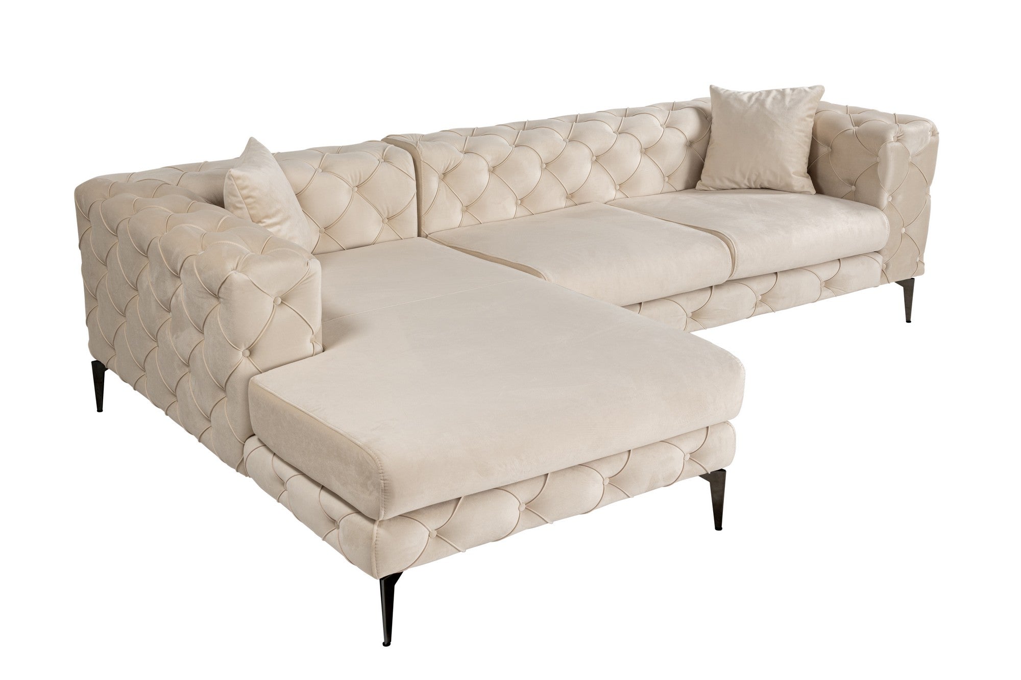 Como Eco Left - Beige, Svart Hörnsoffa