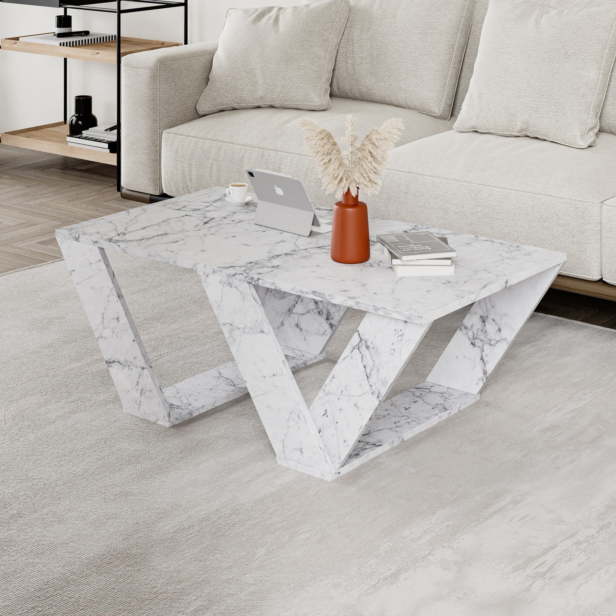 Pipra - Carrara Marmor Kaffe Bord