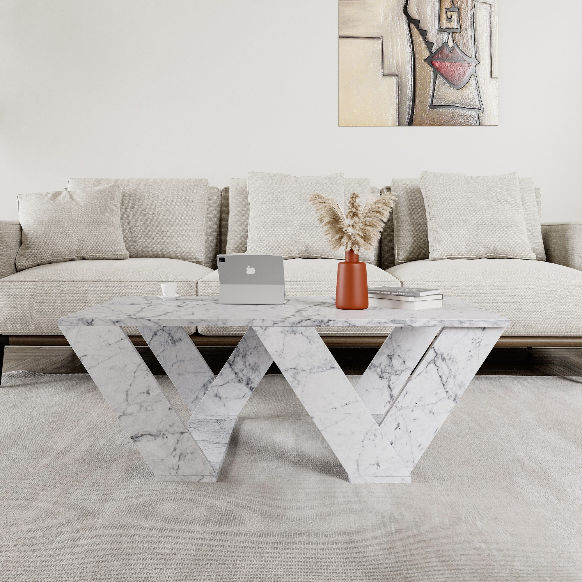 Pipra - Carrara Marmor Kaffe Bord