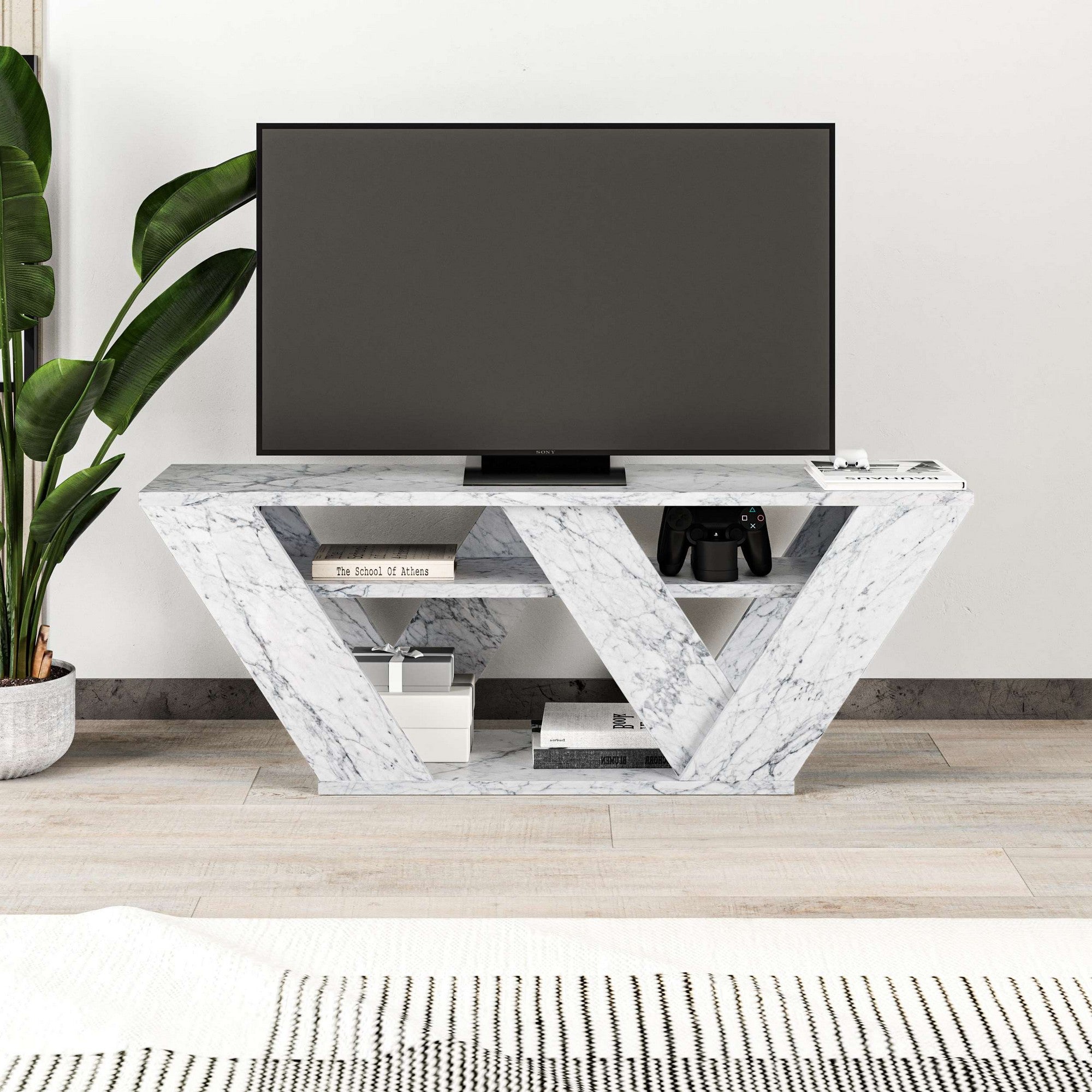 Pipralla - Carrara Marmor TV-bänk
