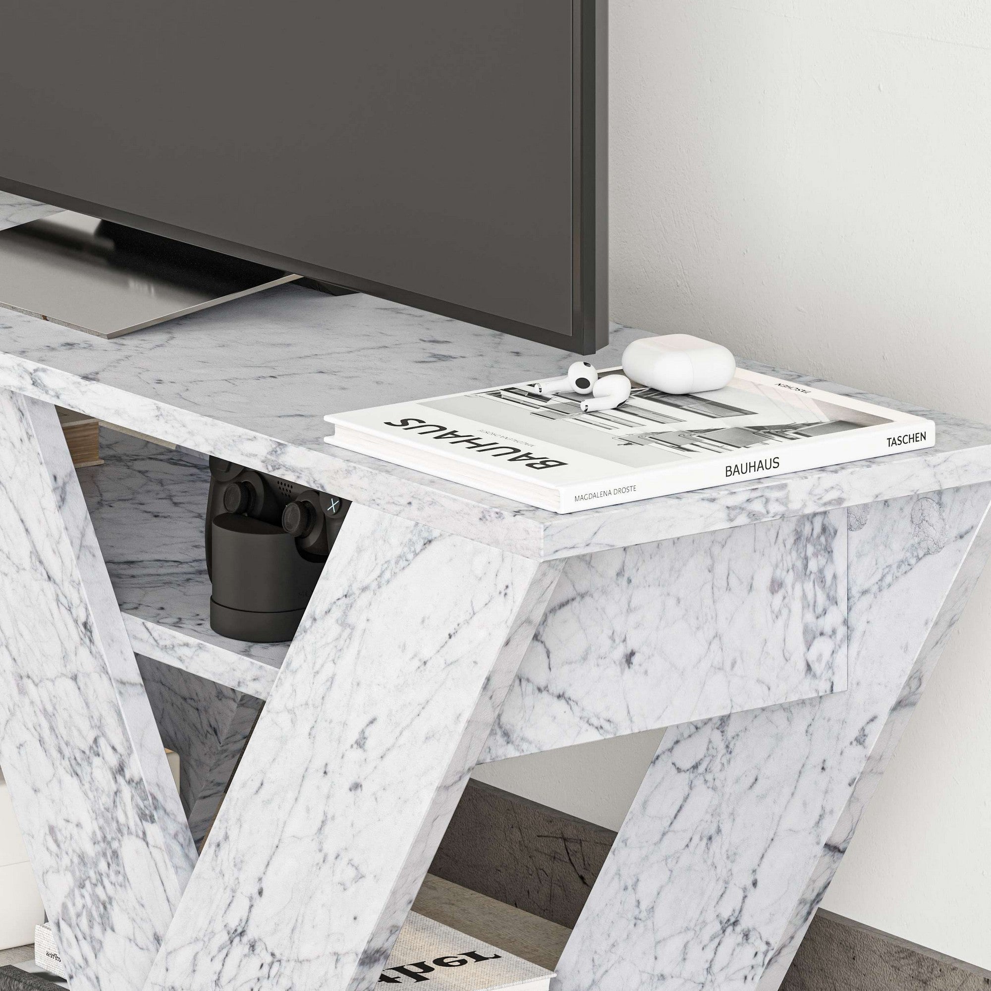 Pipralla - Carrara Marmor TV-bänk