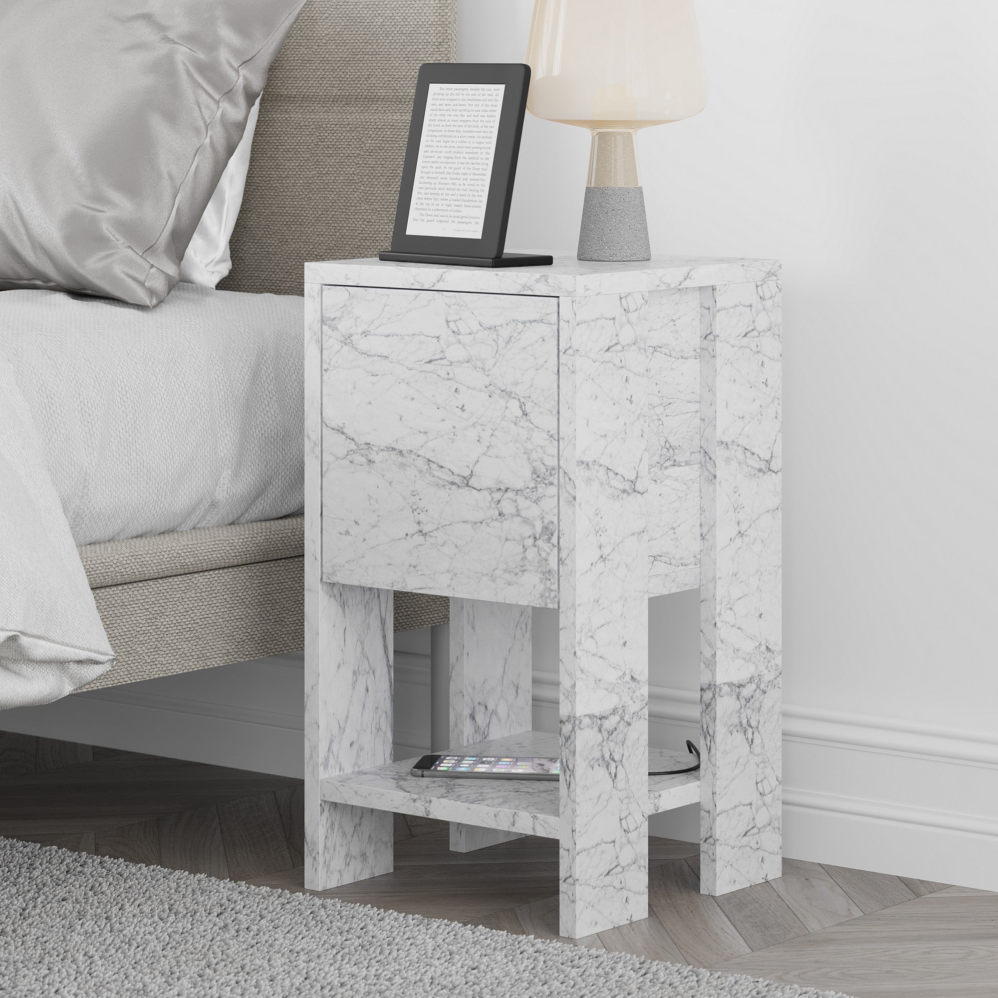 Ema - Carrara Marmor Nattduksbord