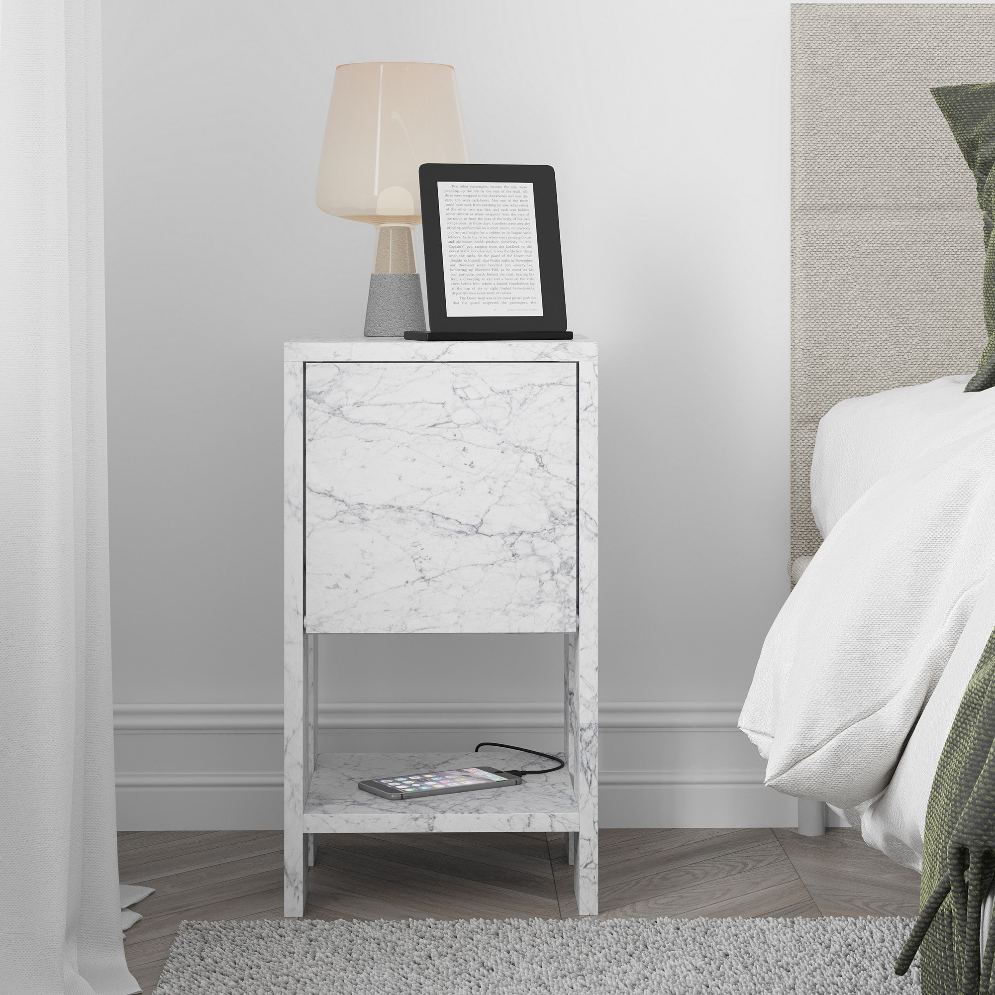 Ema - Carrara Marmor Nattduksbord