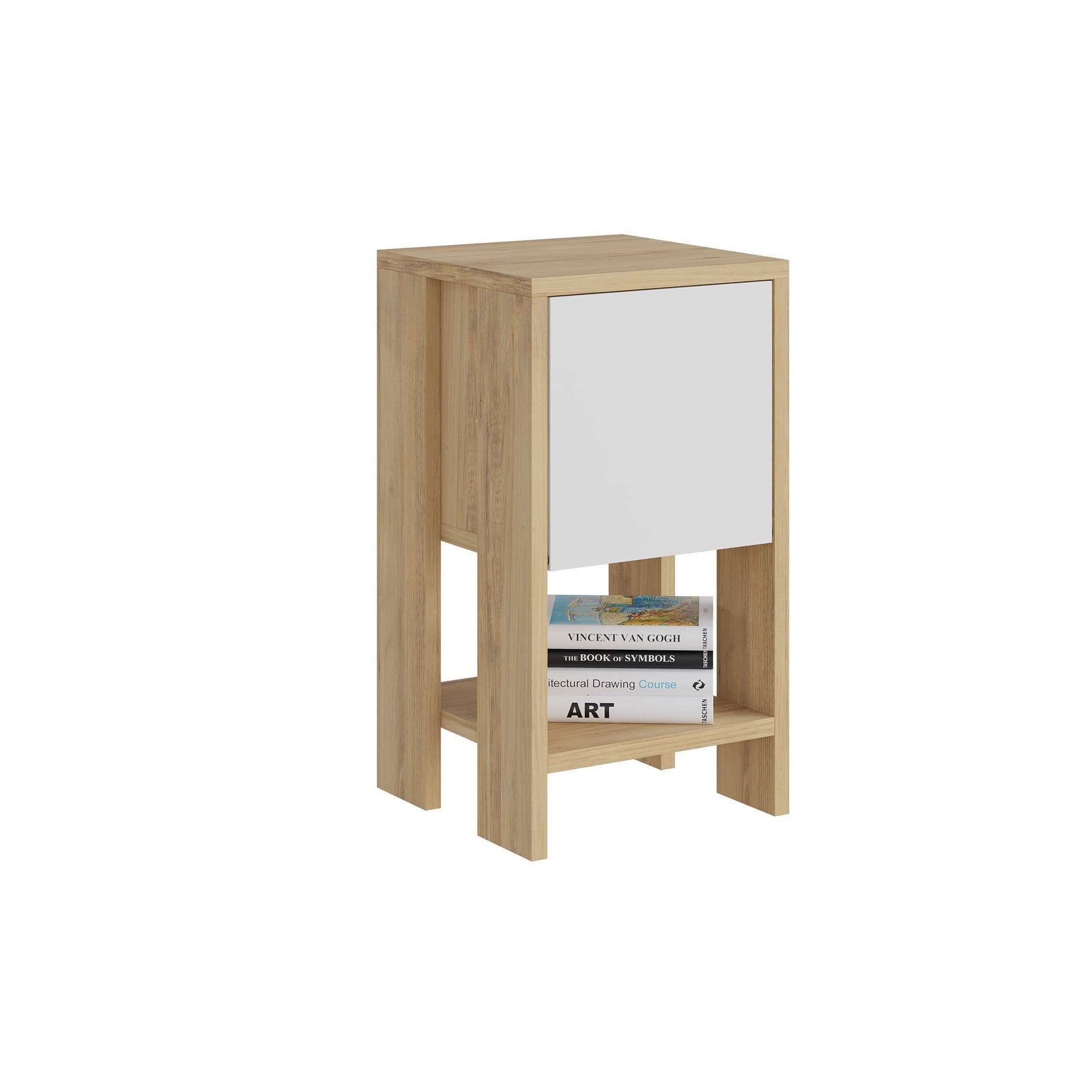 Ema - Sapphire Ek, Vitt Nattduksbord