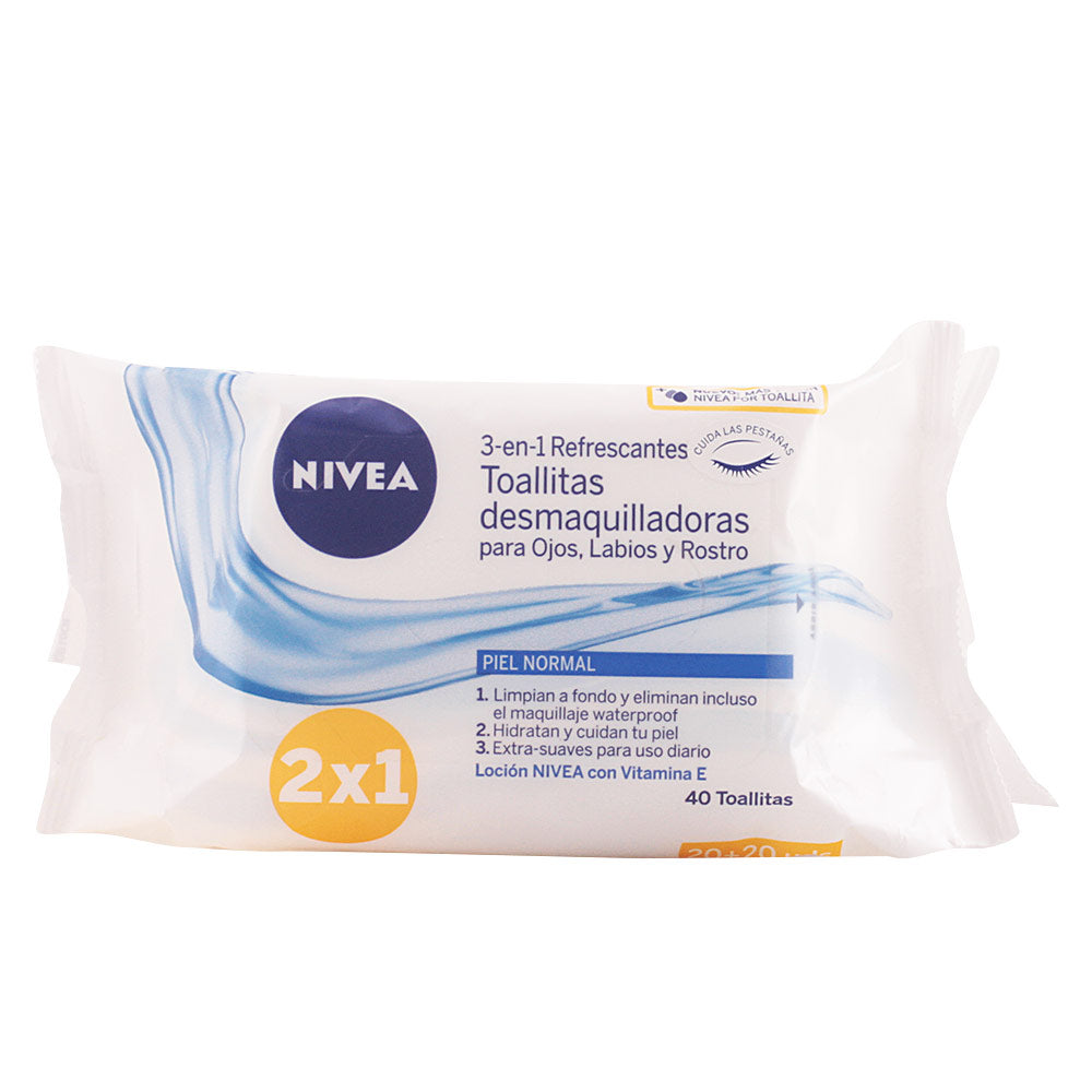 Nivea TOALLITAS DESMAQUILLADORAS ögon, läppar & ansikte PNM 40 st