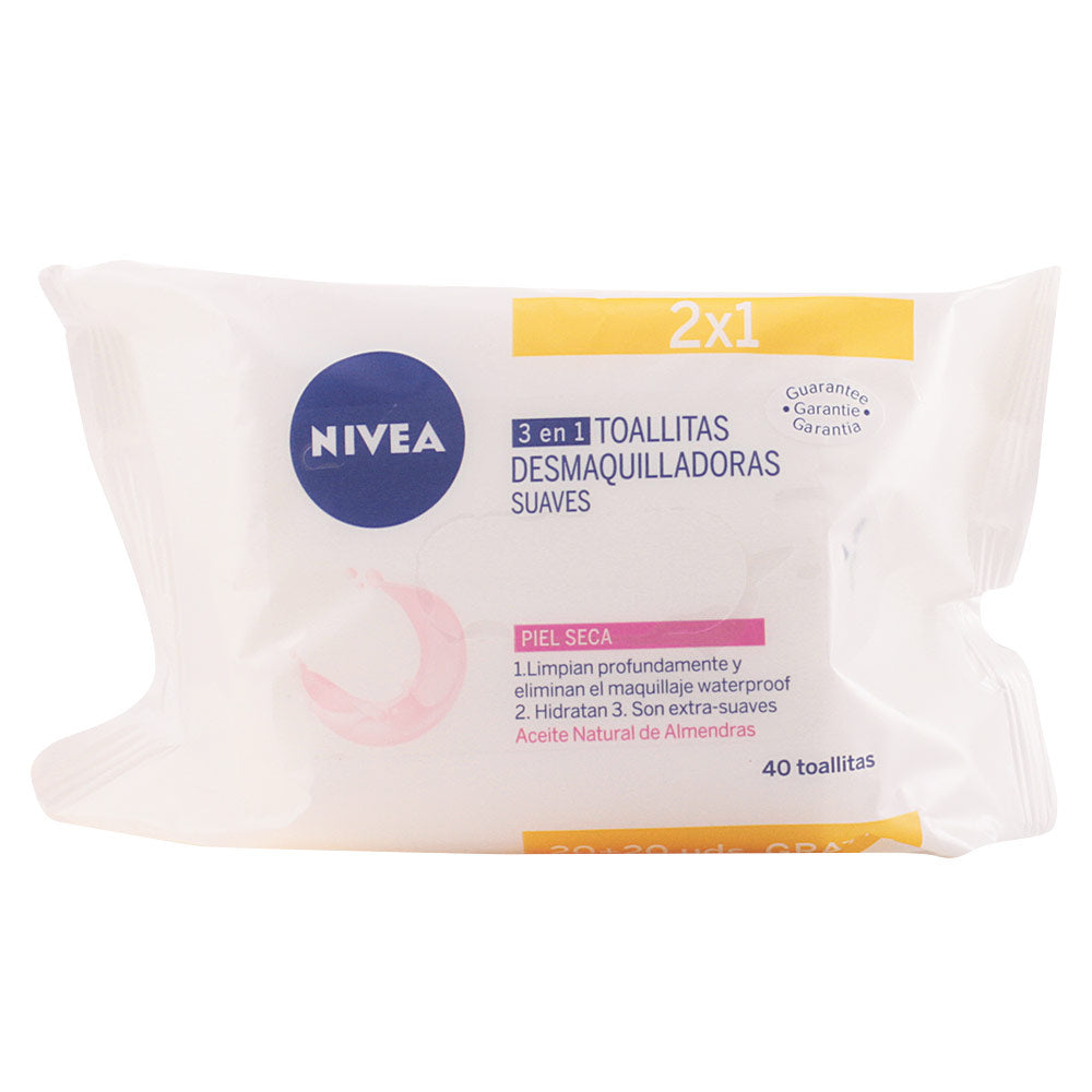 Nivea TOALLITAS DESMAQUILLADORAS suaves PSS 40 u