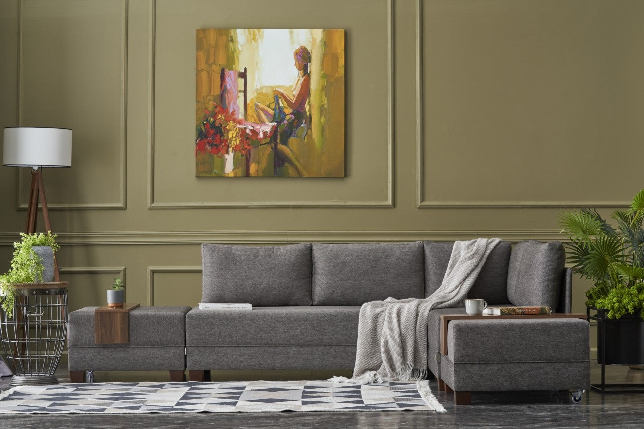 Fly Corner Sofa Bed Right- Brun Hörnsoffa-Säng