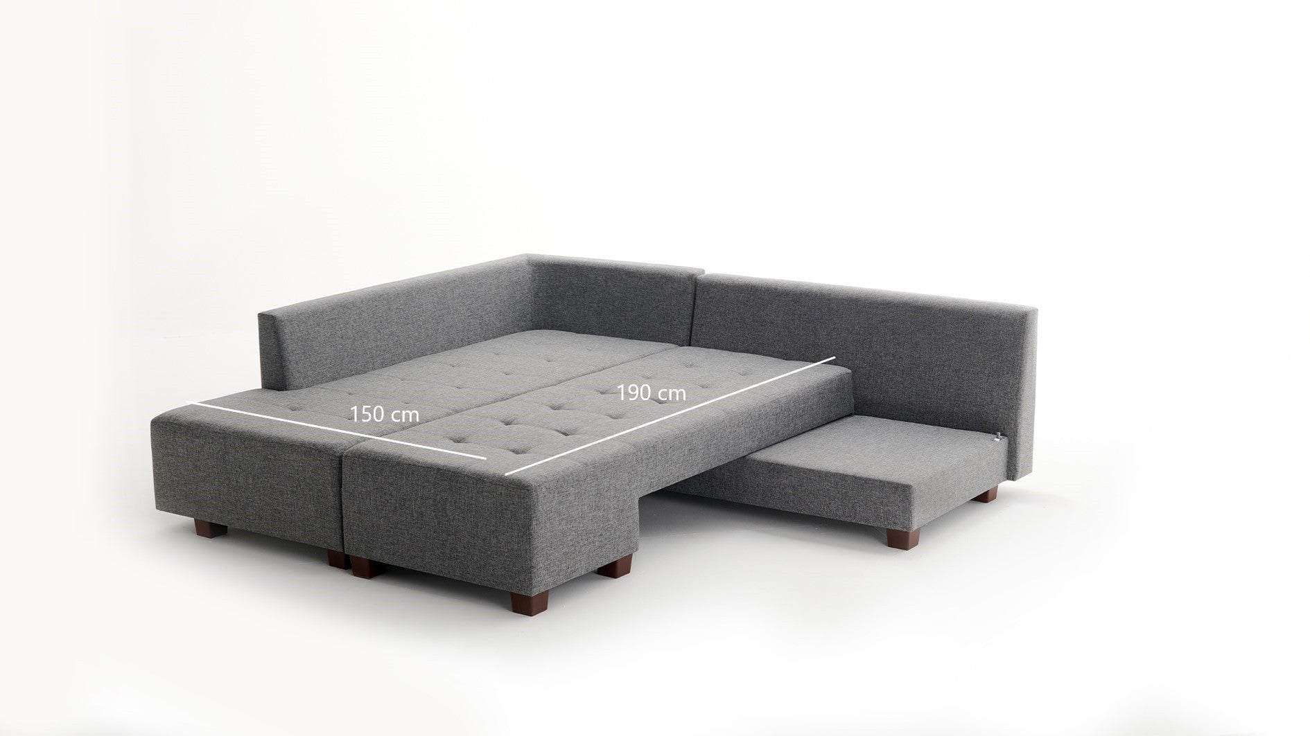Manama Corner Sofa Bed Left - Grey Corner Sofa-Bed