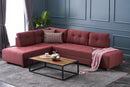 Manama Corner Sofa Bed Left - Claret Red Corner Sofa-Bed
