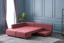Manama Corner Sofa Bed Left - Claret Red Corner Sofa-Bed