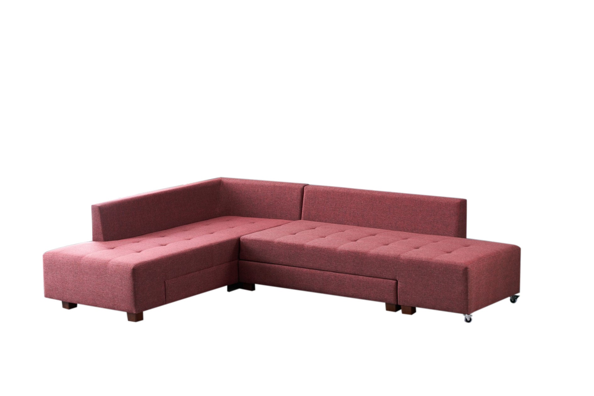 Manama Corner Sofa Bed Left - Claret Red Corner Sofa-Bed