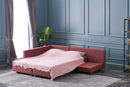 Manama Corner Sofa Bed Left - Claret Red Corner Sofa-Bed