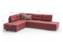 Manama Corner Sofa Bed Left - Claret Red Corner Sofa-Bed