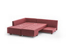 Manama Corner Sofa Bed Left - Claret Red Corner Sofa-Bed