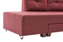 Manama Corner Sofa Bed Left - Claret Red Corner Sofa-Bed