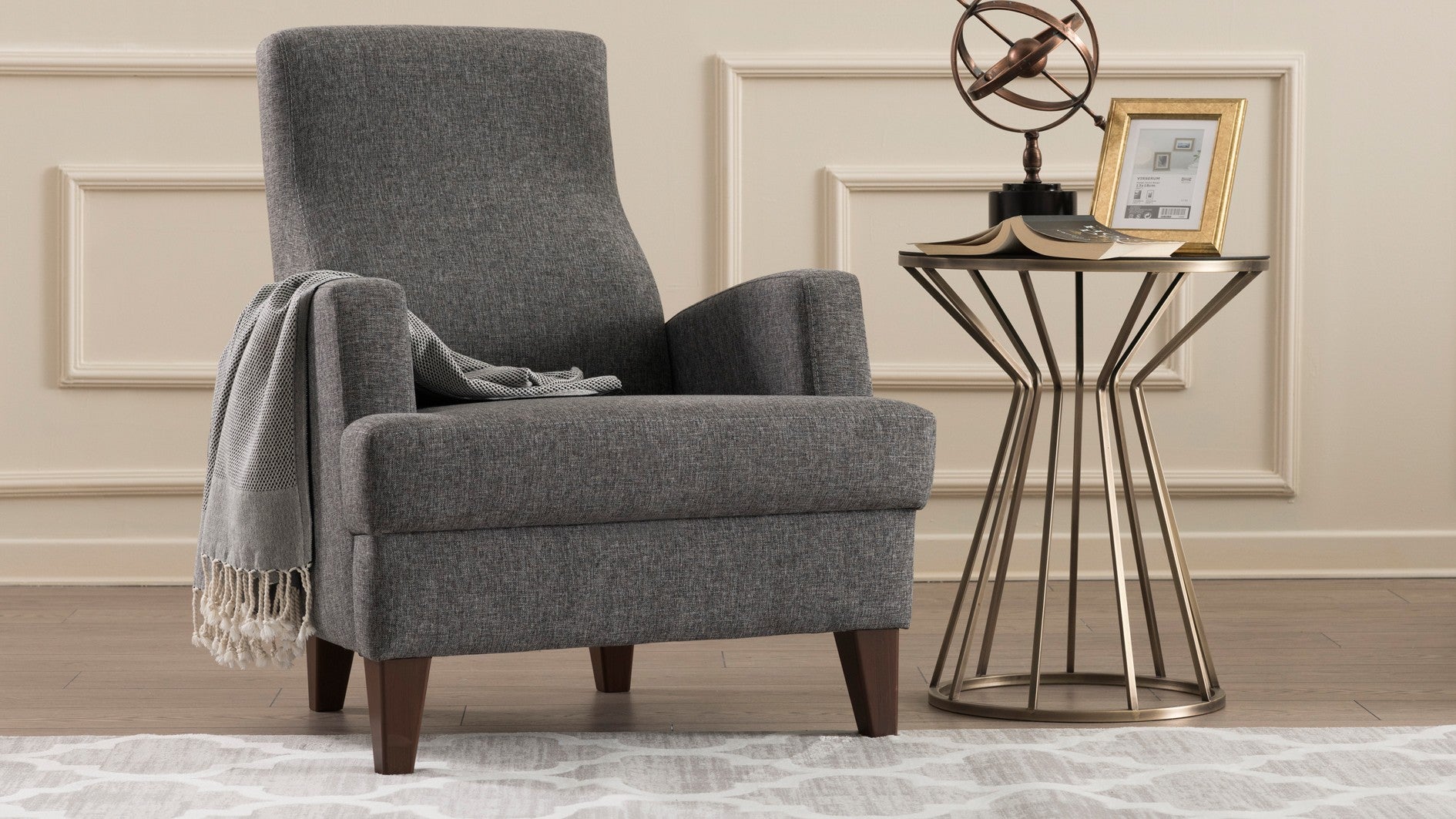Kana Bergere - Mörkgrå Wing Chair