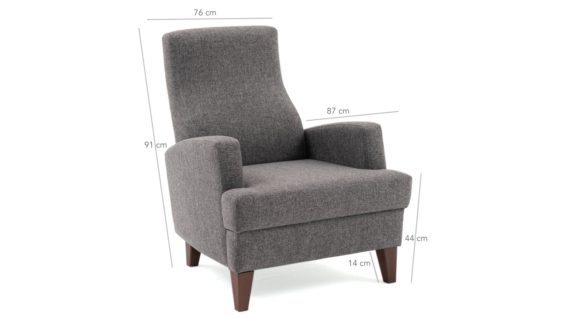 Kana Bergere - Mörkgrå Wing Chair