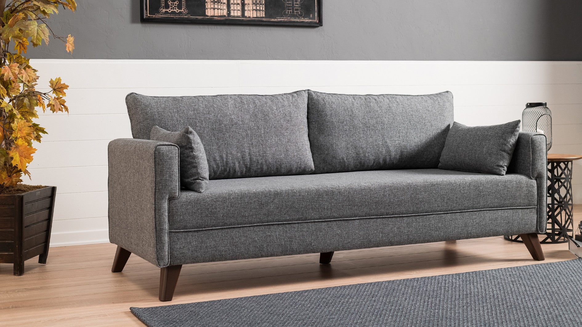 Bella Soffa För 3 Pr - Grå 3-Sits Soffa