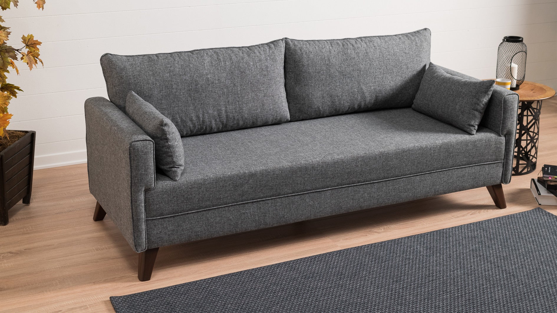Bella Sängsoffa - Grå 3-Sits Sängsoffa