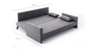 Bella Sängsoffa - Grå 3-Sits Sängsoffa