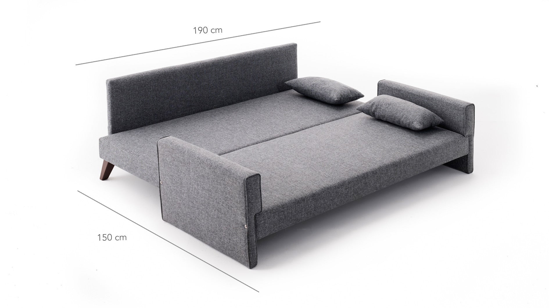 Bella Sängsoffa - Grå 3-Sits Sängsoffa