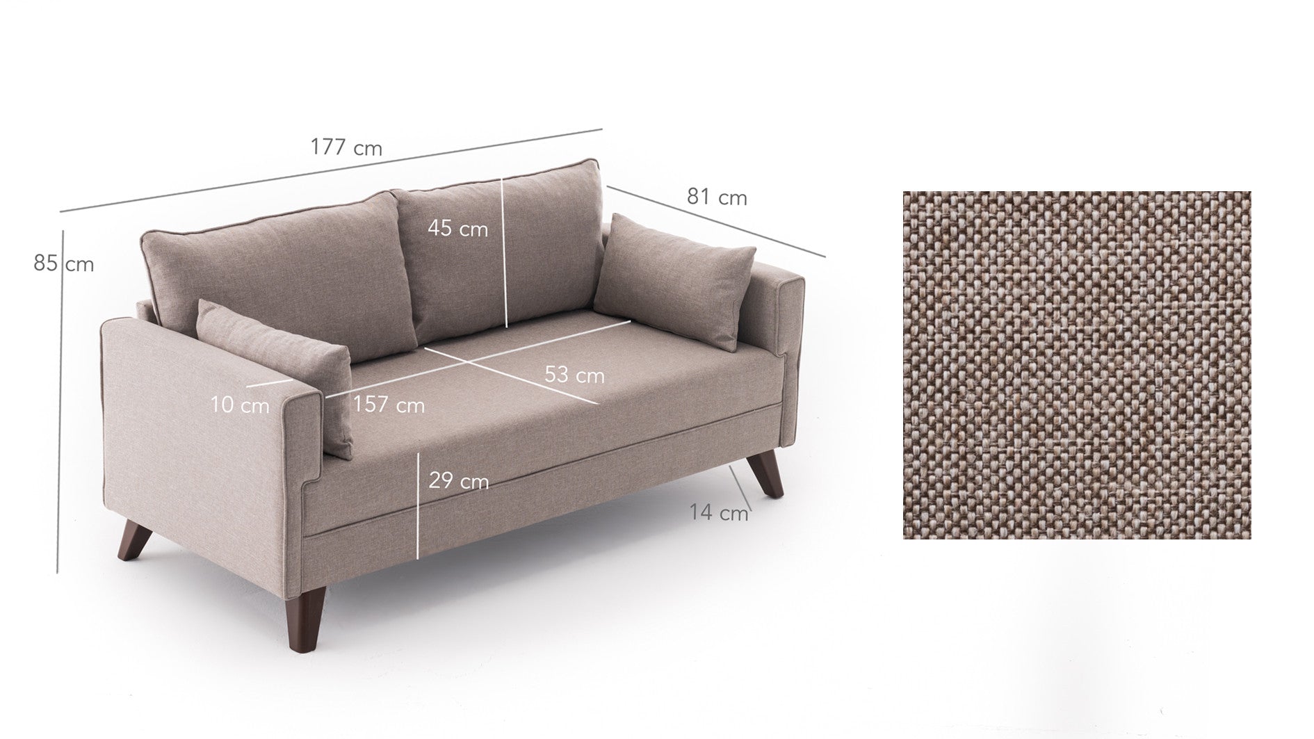 Bella Sofa För 2 Pr - Gräddvitt 2-Sitssoffa