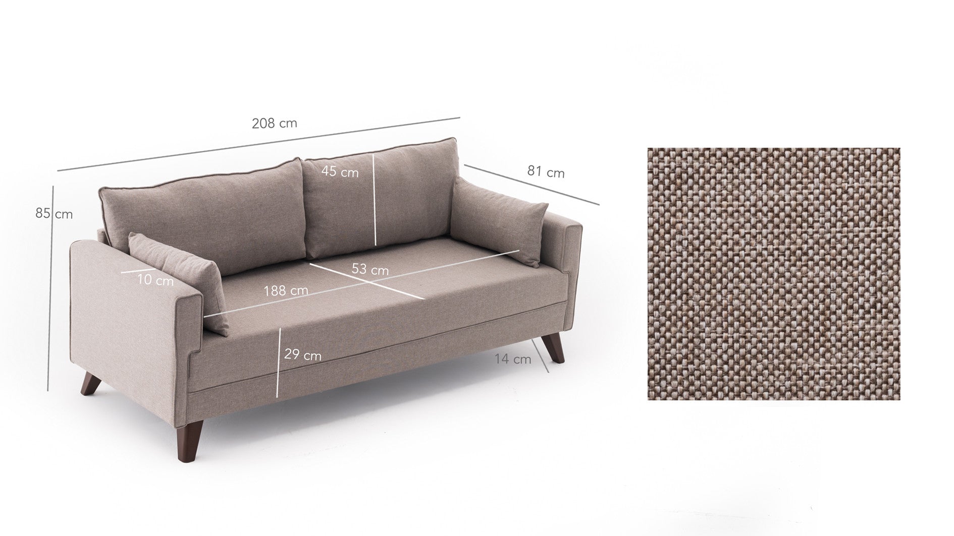 Bella Soffa För 3 Pr - Grädd 3-Sits Soffa