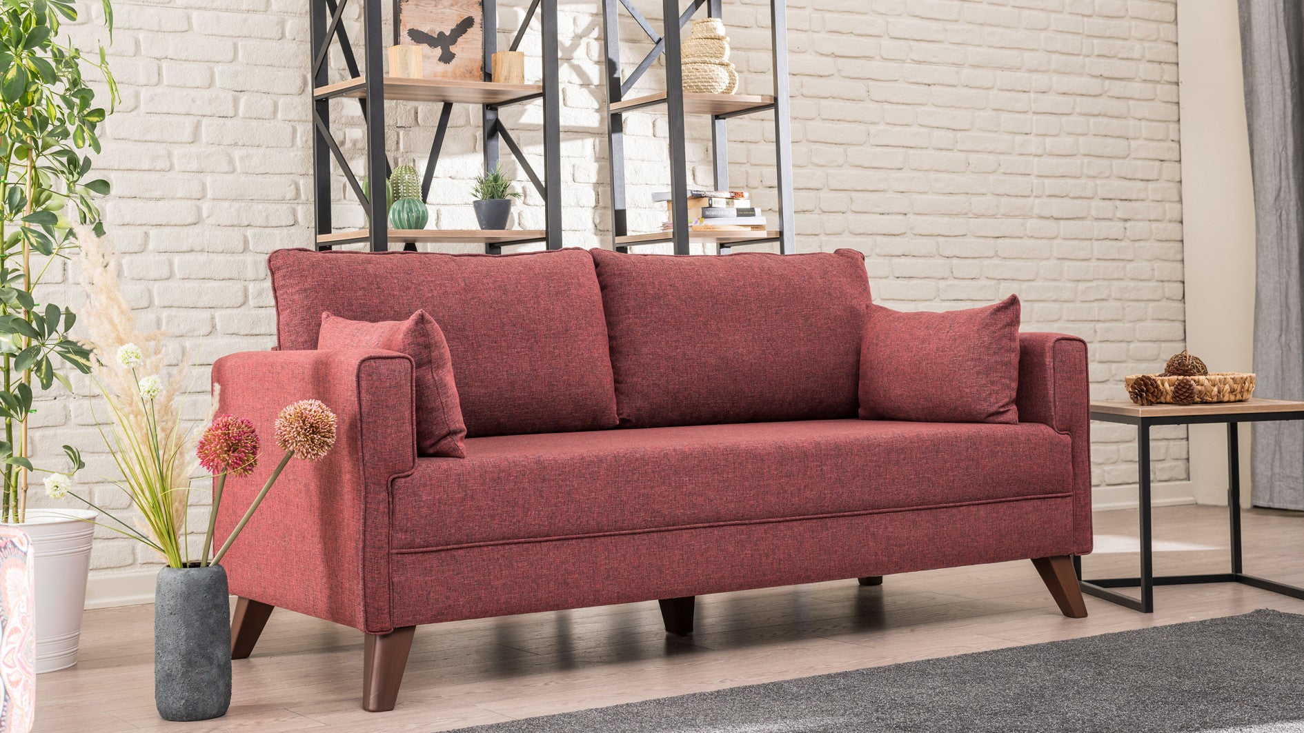 Bella Sofa För 2 Pr - Klementinröd 2-Sitssoffa