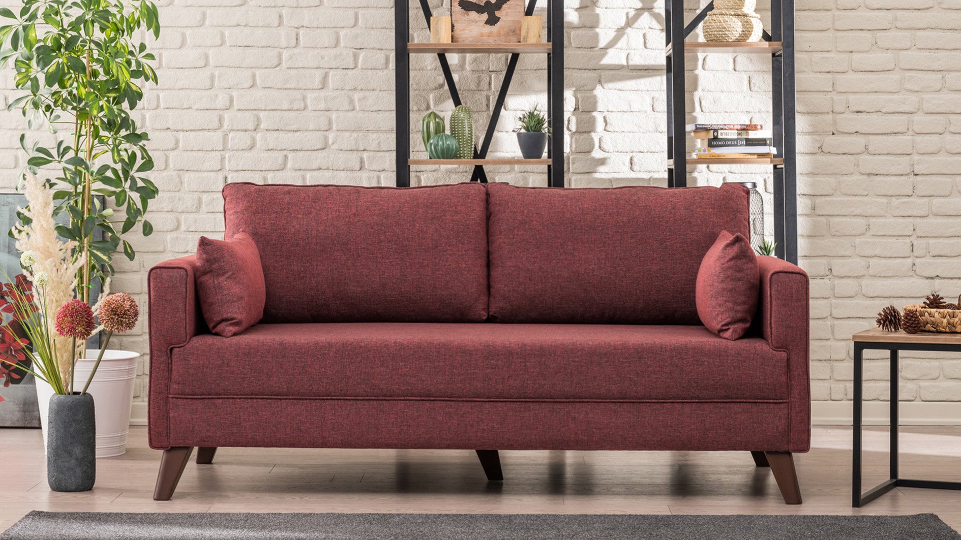 Bella Sofa För 2 Pr - Klementinröd 2-Sitssoffa