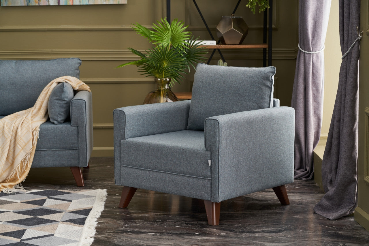 Bella Soft Tekli Koltuk - Blå 1-Sits Soffa
