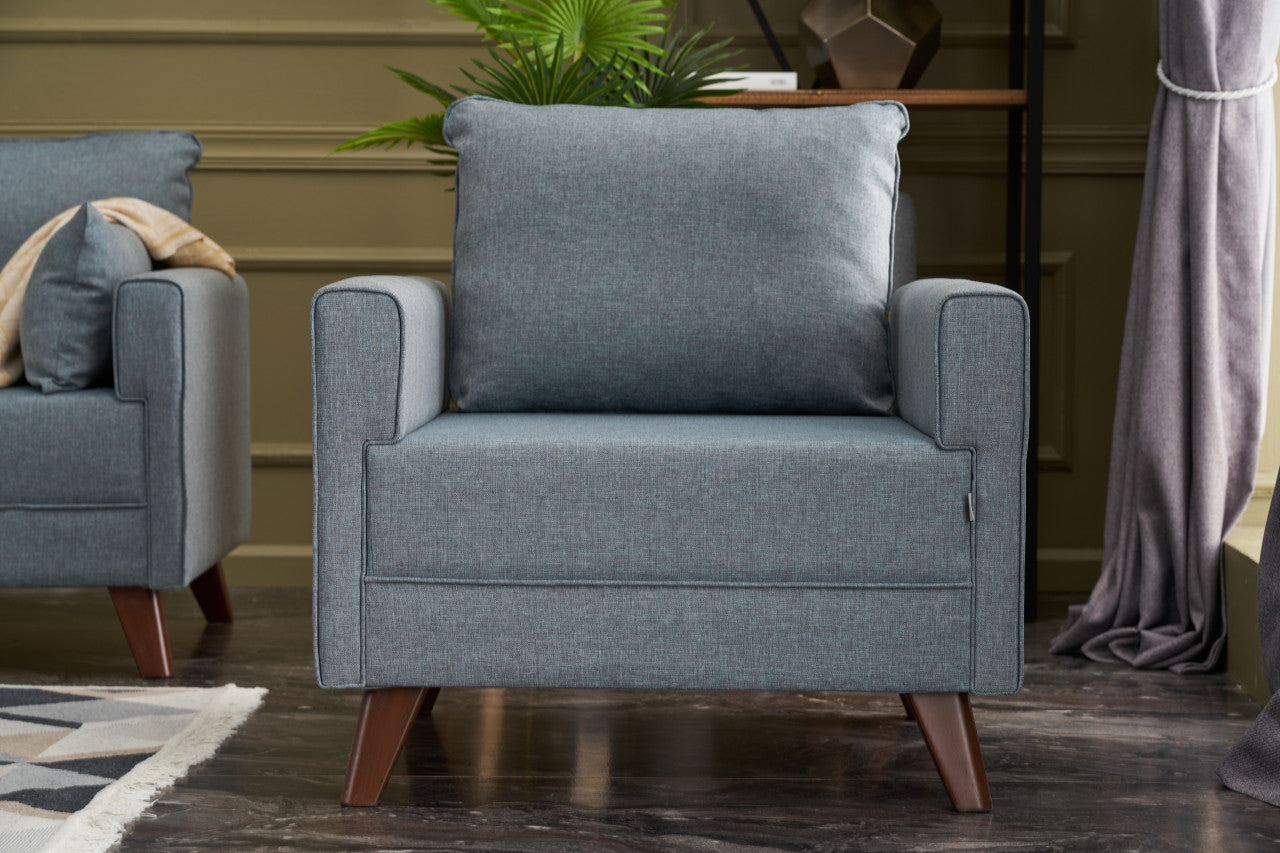 Bella Soft Tekli Koltuk - Blå 1-Sits Soffa