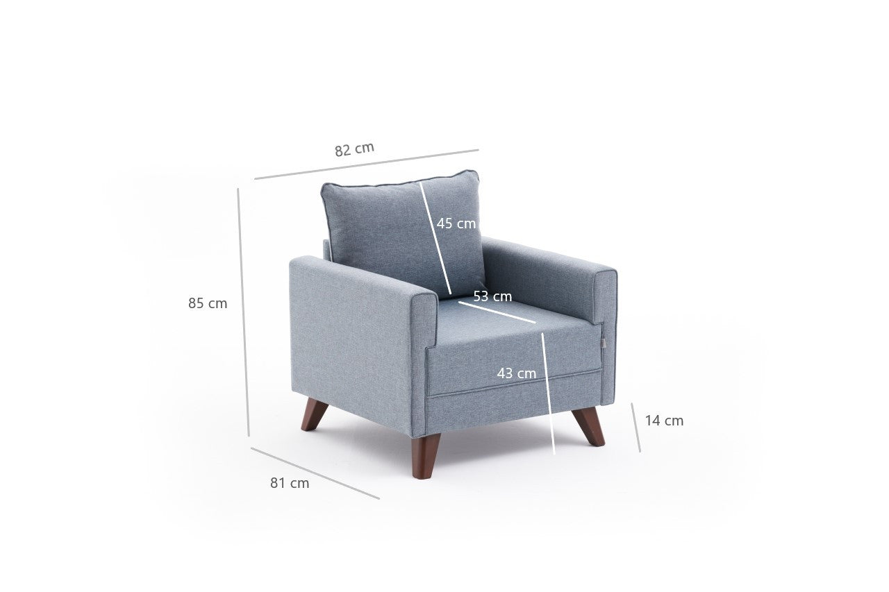 Bella Soft Tekli Koltuk - Blå 1-Sits Soffa