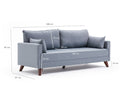 Bella Soft 3-Sits Soffa - Blå 3-Sits Soffa