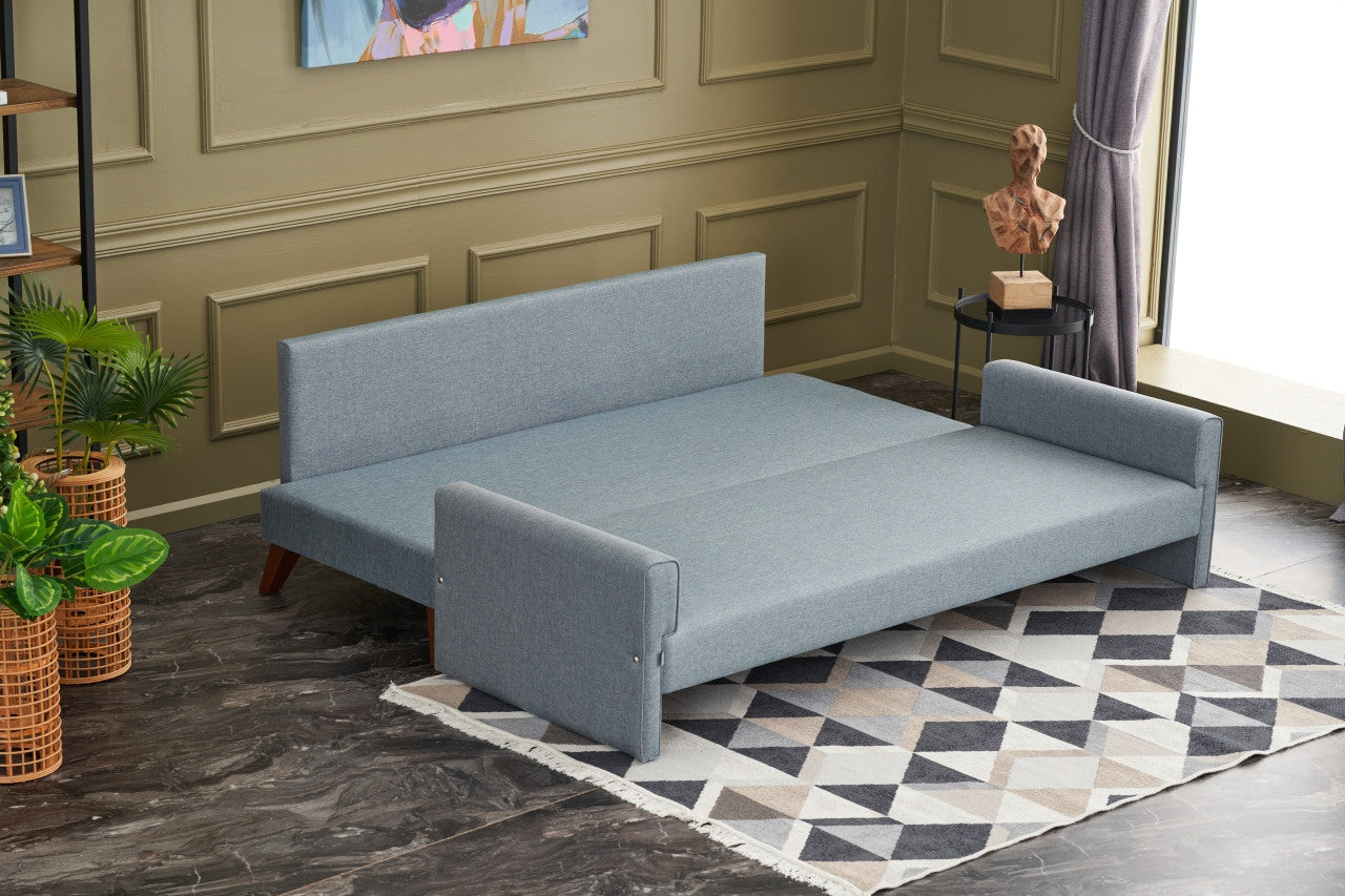 Bella Soft Sängsoffa - Blå 3-Sits Sängsoffa