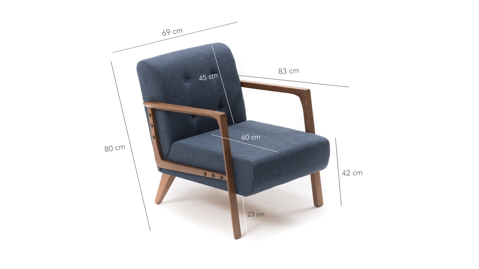 Kemer - Blue Wing Chair