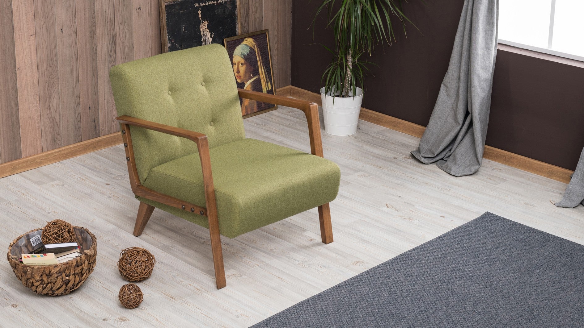 Kemer - Green Wing Chair