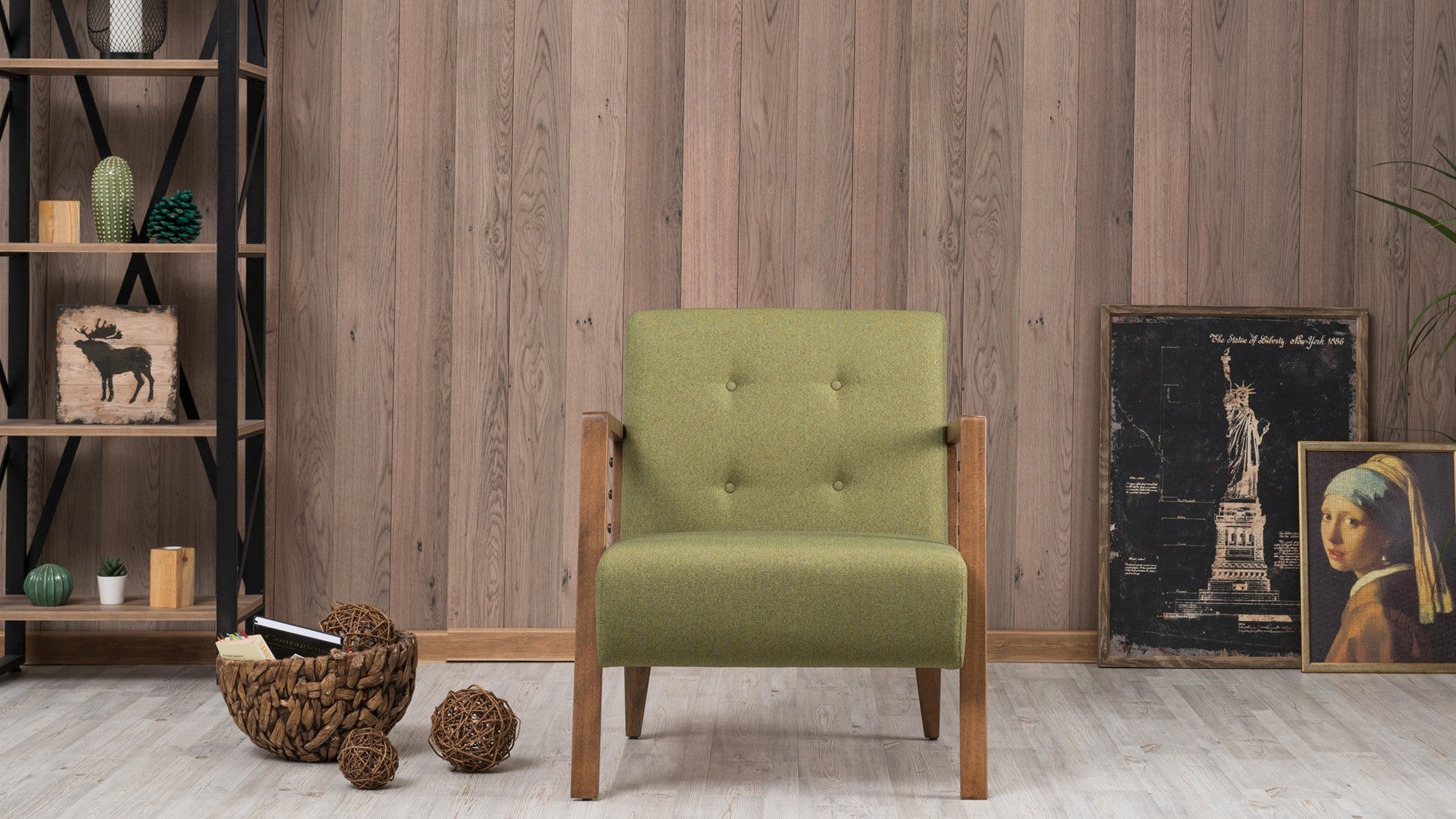 Kemer - Green Wing Chair