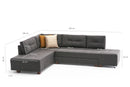 Manama Corner Sofa Bed Left - Anthracite Corner Sofa-Bed