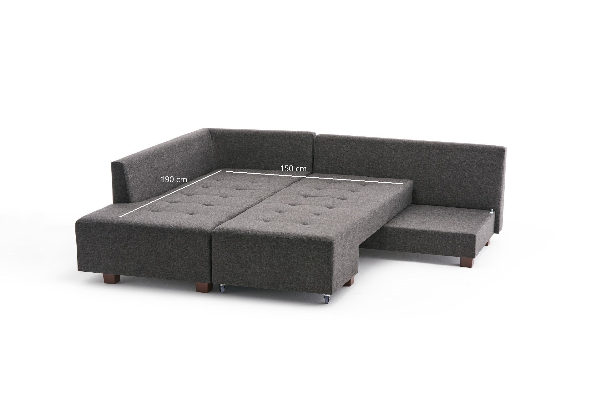 Manama Corner Sofa Bed Left - Anthracite Corner Sofa-Bed