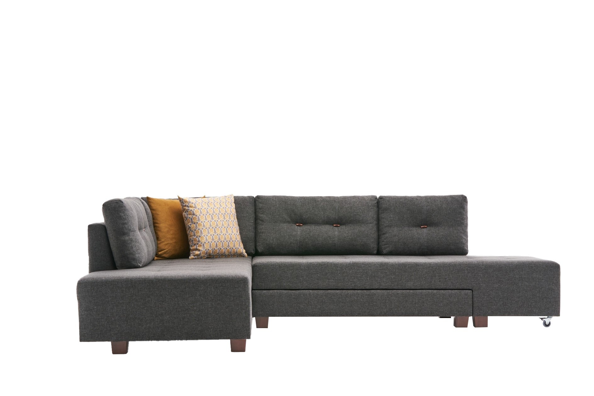 Manama Corner Sofa Bed Left - Anthracite Corner Sofa-Bed