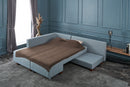 Manama Corner Sofa Bed Left - Light Blue Corner Sofa-Bed