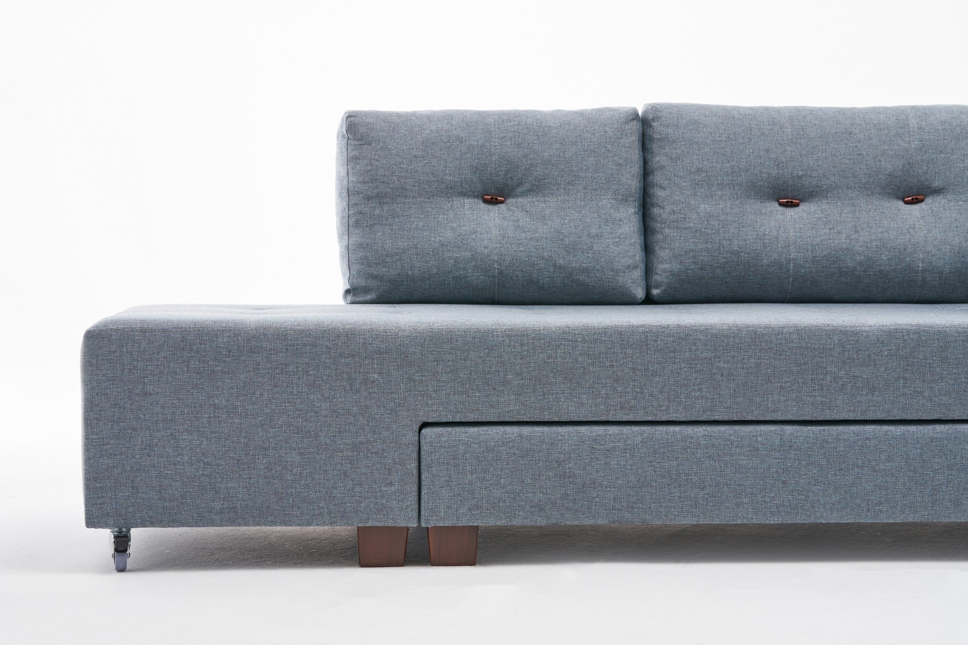 Manama Corner Sofa Bed Left - Light Blue Corner Sofa-Bed