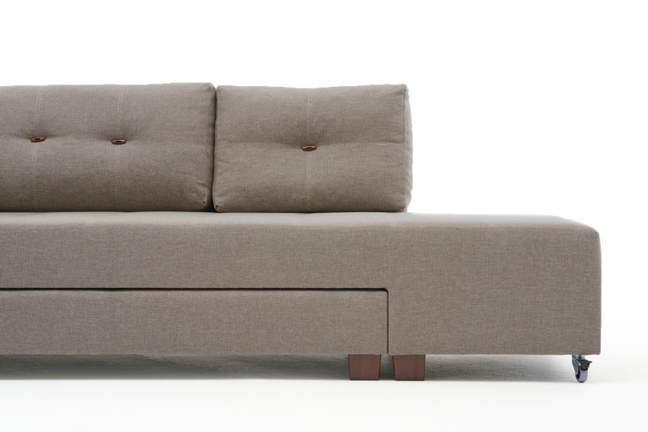 Manama Corner Sofa Bed Left - Cream Corner Sofa-Bed