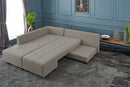 Manama Corner Sofa Bed Left - Cream Corner Sofa-Bed