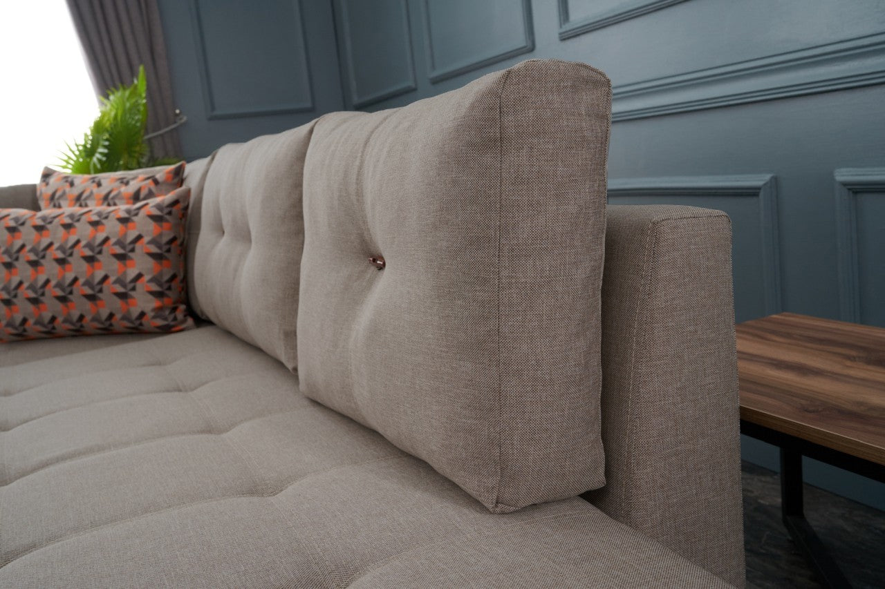 Manama Corner Sofa Bed Left - Cream Corner Sofa-Bed