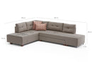 Manama Corner Sofa Bed Left - Cream Corner Sofa-Bed