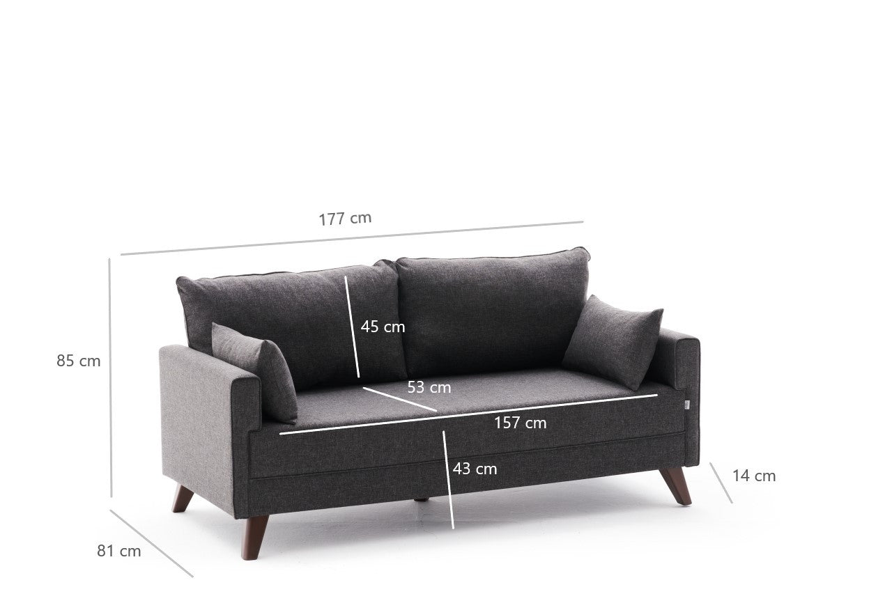 Bella Sofa För 2 Pr - Antracit 2-Sitssoffa