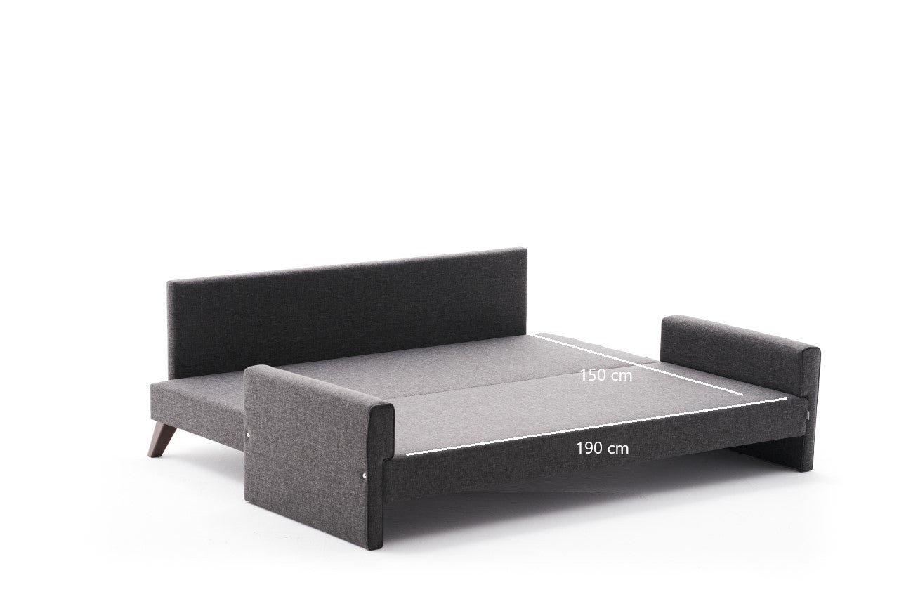 Bella Sängsoffa - Anthracite 3-Sits Sängsoffa