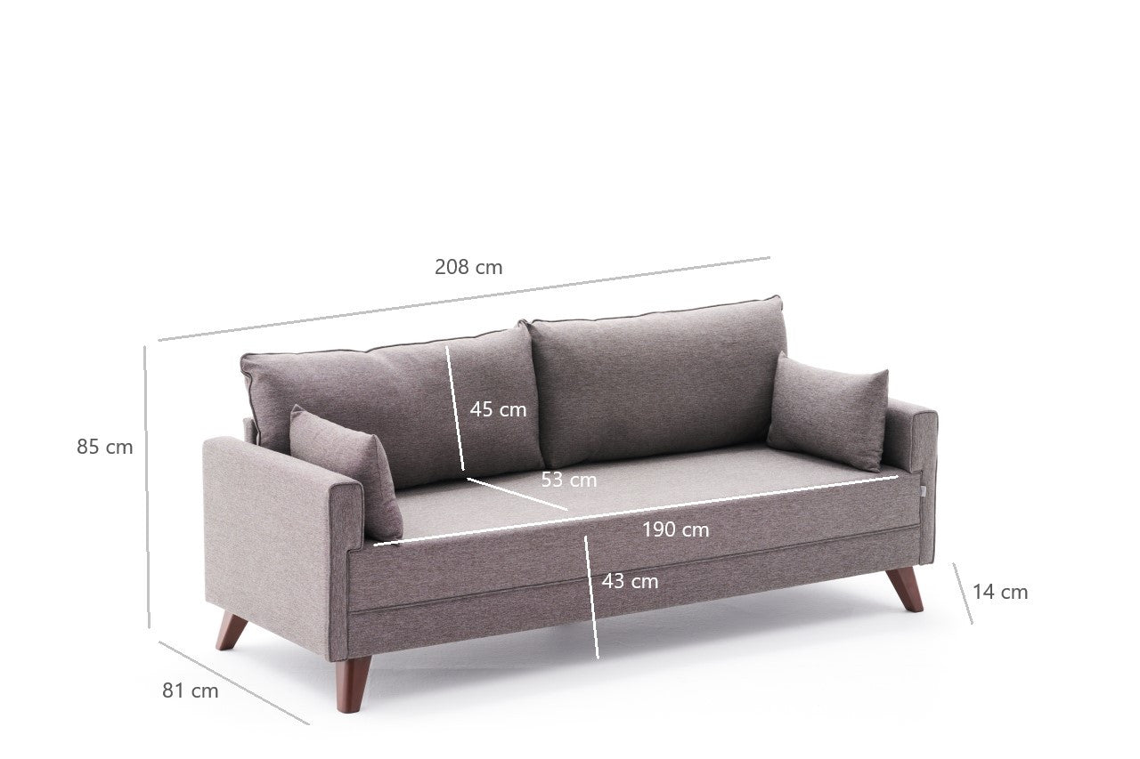 Bella Soffa För 3 Pr - Brun 3-Sits Soffa