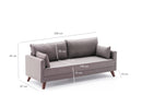 Bella Soffa För 3 Pr - Brun 3-Sits Soffa